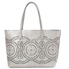 Ralph Lauren Laser-Cut Leather Tote Bone