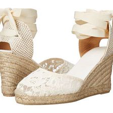 Incaltaminte Femei Soludos Tall Wedge Ivory Cotton Lace