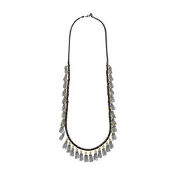 French Connection Multi Chain Tassel Necklace Hematite/Gold/Silver