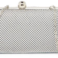 Jessica McClintock Mesh Ball Minaudiere SILVER