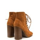 Incaltaminte Femei CheapChic Change Of Pace Lace-up Peep-toe Booties Whisky