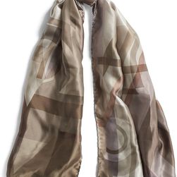 Ralph Lauren Skyline Art Deco Silk Scarf Mineral