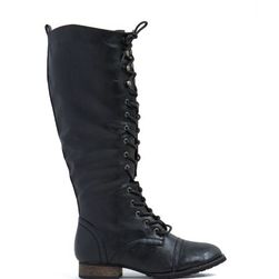 Incaltaminte Femei CheapChic Lace-up 2 It Faux Leather Boots Black