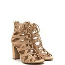 Incaltaminte Femei CheapChic Dreamy Discovery Caged Chunky Heels Natural