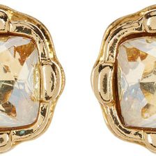 14th & Union Small Square Prag Stud Earrings CLEAR-GOLD