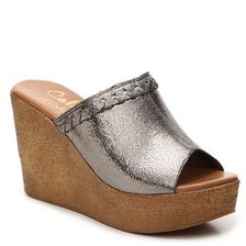 Incaltaminte Femei Callisto of California Shake It Wedge Sandal Pewter Metallic