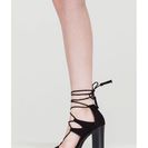 Incaltaminte Femei CheapChic Strappy Starlet Chunky Lace-up Heels Black