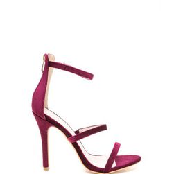 Incaltaminte Femei CheapChic Velvet Ropes Skinny Strappy Heels Wine