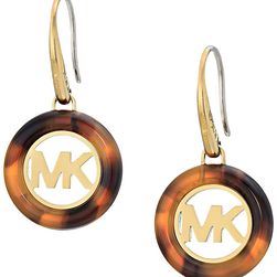 Michael Kors Fulton Logo Drop Earrings Gold/Tortoise