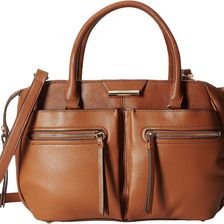 Nine West Just Zip It Medium Satchel Cognac