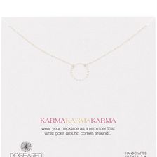 Dogeared Sterling Silver Medium Karma Twist Ring Necklace SILVER