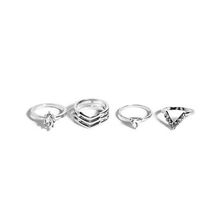 Bijuterii Femei GUESS Silver-Tone Pave Geo Ring Set silver