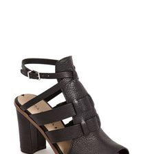 Incaltaminte Femei Via Spiga Brandina Block Heel Leather Sandal BLACK CALF