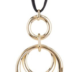 Natasha Accessories Cord Circle Pendant Necklace GOLD