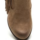 Incaltaminte Femei CheapChic Ride A Cowgirl Fringed Chunky Booties Taupe