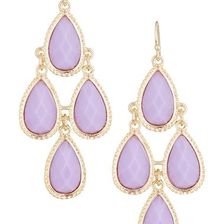 Bijuterii Femei Natasha Accessories Faceted Teardrop Dangle Earrings PURPLE