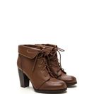 Incaltaminte Femei CheapChic Fold Move Faux Leather Lace-up Booties Chestnut