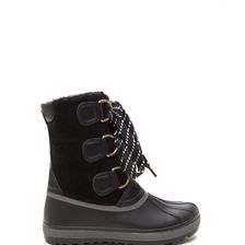 Incaltaminte Femei CheapChic Snowed In Mixed Media Duck Boots Black