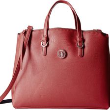 Tommy Hilfiger Mara Shopper Satchel Bag Red