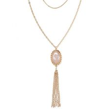 Bijuterii Femei Forever21 Faux Marble Layered Necklace Goldblush
