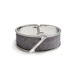 Bijuterii Femei GUESS Silver-Tone Glitter Bangle black