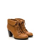 Incaltaminte Femei CheapChic Fold Move Faux Leather Lace-up Booties Tan