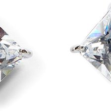 Ralph Lauren Faceted Stud Earrings Crystal/Silver