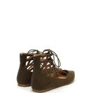 Incaltaminte Femei CheapChic Point It Out Laced Faux Suede Flats Olive