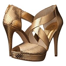 Michael Kors Ariel Platform Pale Gold Metallic Snake