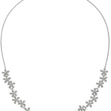Ralph Lauren 16" Flower Frontal Necklace Pearl/Crystal
