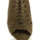 Incaltaminte Femei CheapChic Pencil You In Lace-up Caged Heels Olive