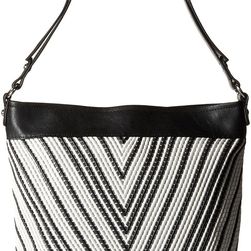 French Connection Charlie Woven Hobo Black/White