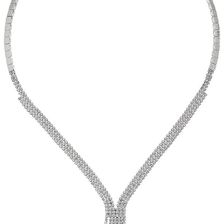 Nina Helena Necklace Rhodium/White CZ