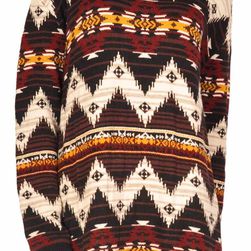 Rochie pulover casual maro cu imprimeu 9610