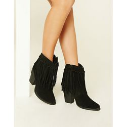 Incaltaminte Femei Forever21 Volatile Knotted Fringe Boots Black