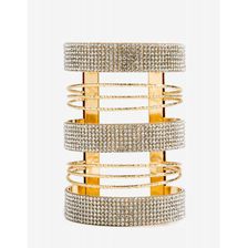 Bijuterii Femei CheapChic Triple Cage Rhinestone Metal Cuff Met Gold