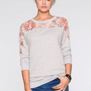 Hanorac cu inserții de dantelă 