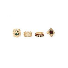 Bijuterii Femei Forever21 Faux Gem Lion Ring Set Goldmulti
