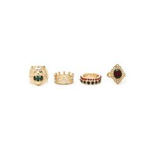 Bijuterii Femei Forever21 Faux Gem Lion Ring Set Goldmulti