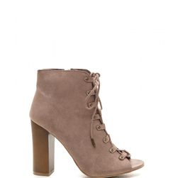 Incaltaminte Femei CheapChic Style Blog Worthy Lace-up Booties Taupe