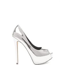 Incaltaminte Femei CheapChic High Voltage Metallic Platform Pumps Silver