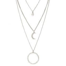 Bijuterii Femei Forever21 Layered Circle Pendant Necklace Silverclear