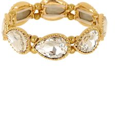 Natasha Accessories Crystal Teardrop Bracelet GOLD