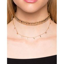 Bijuterii Femei CheapChic Circle Chip Layer Chain Choker Met Gold