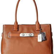 COACH Color Block Polished Pebble Leather New Swagger SV/Saddle