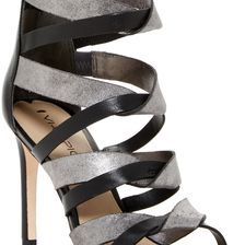Via Spiga Elyse Twist Strappy Sandal BLKDKSILVER