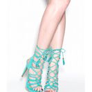 Incaltaminte Femei CheapChic Feeling Loopy Faux Suede Caged Heels Brightjade