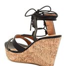 Incaltaminte Femei Elegant Footwear Topaz Lace-Up Wedge Sandal BLACK