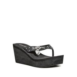 Incaltaminte Femei GUESS Selbee Wedge Flip-Flops black