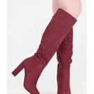 Incaltaminte Femei CheapChic Fierce Style Chunky Faux Suede Boots Burgundy